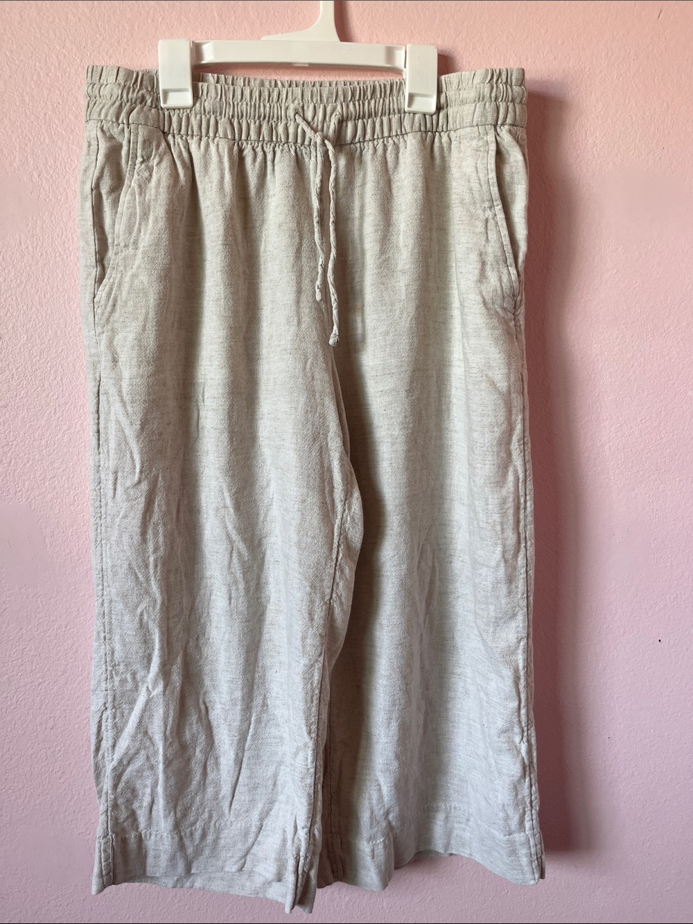 Banana Republic Wide Leg Crop linen blend pants